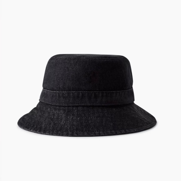 Aritzia TNA logo bucket hat black denim NWT - Picture 2 of 5